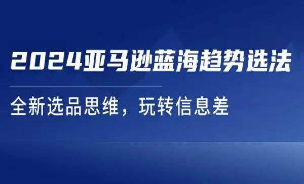 《2024亚马逊蓝海趋势选品法》全新选品思维，玩转信息差